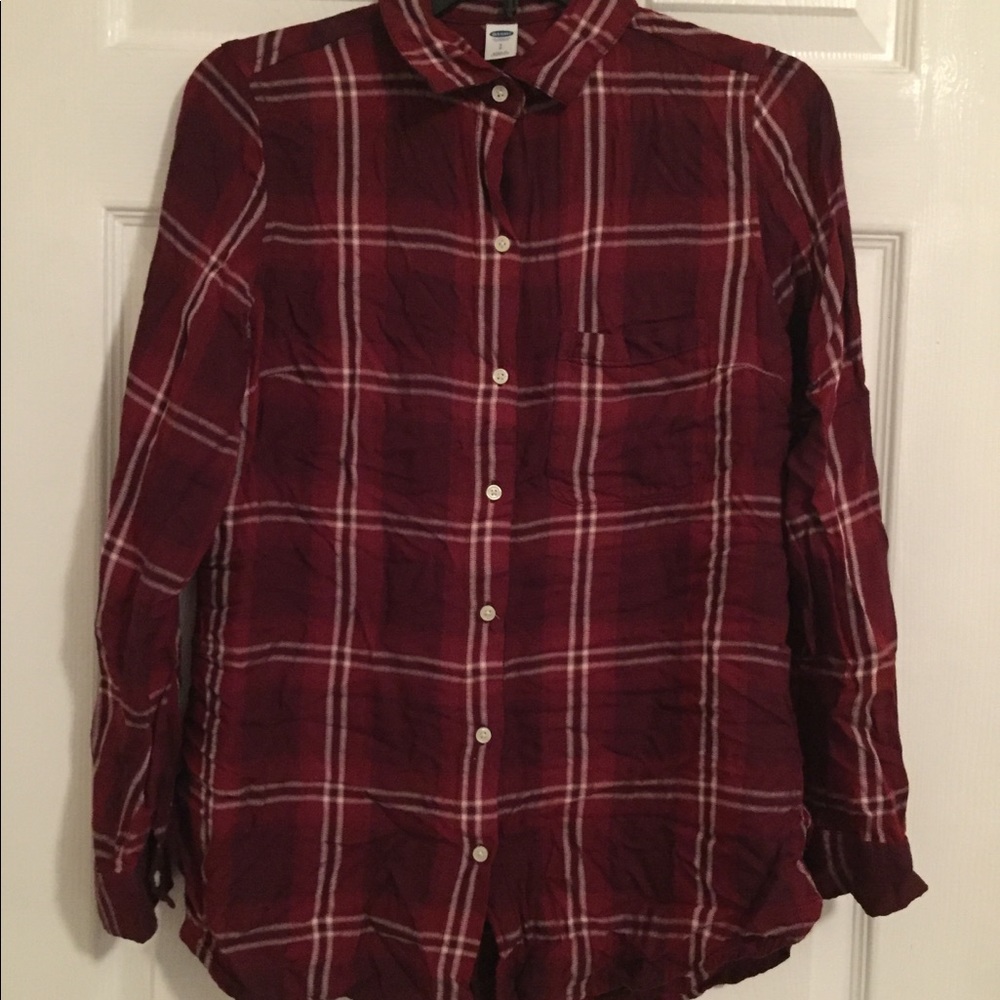Burgundy plaid tunic